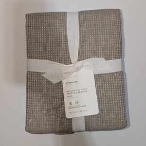 Belgian Flax Linen Waffle Weave Sham - Oatmeal